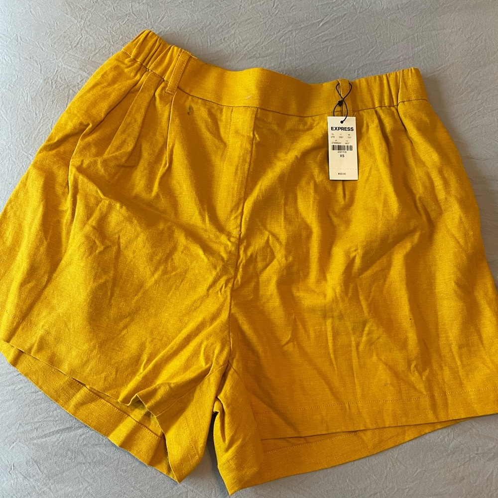 Mustard yellow NWT high waisted shorts from express